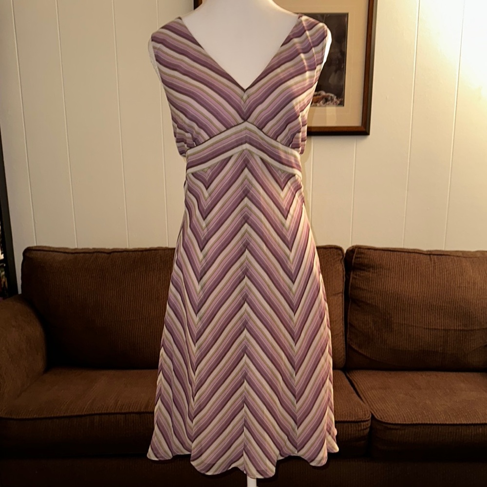 Loft Purple Chevron Dress